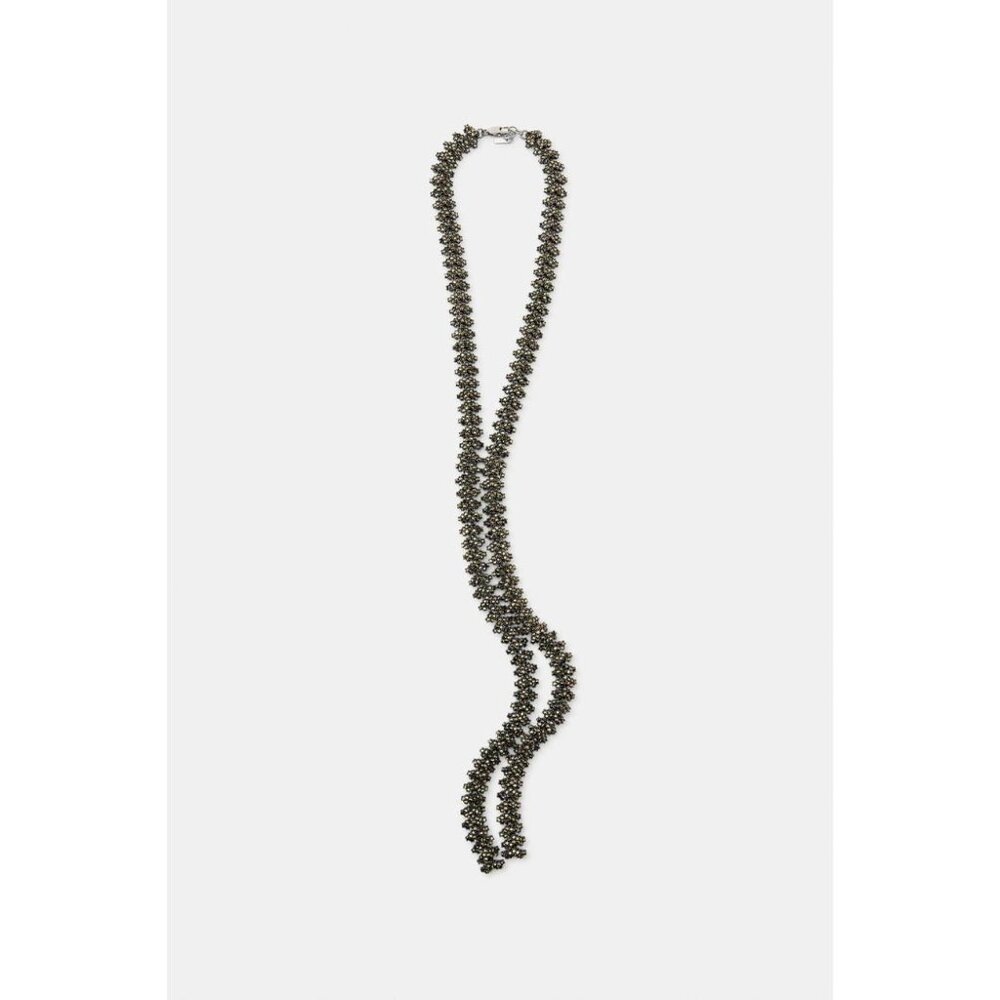 ZARA METALLIC SHIMMER TIE NECKLACE